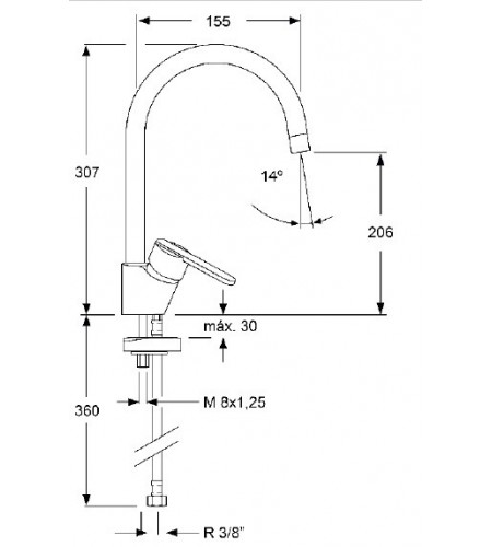 Monomando Fregadero Vertical Venom