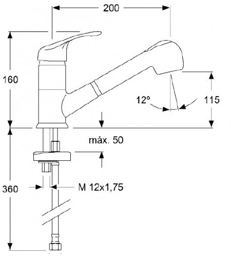 Monomando De Fregadero Extraíble Enkel