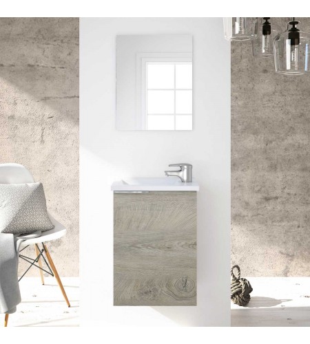 Mueble 40cm 1 puerta + espejo + lavabo