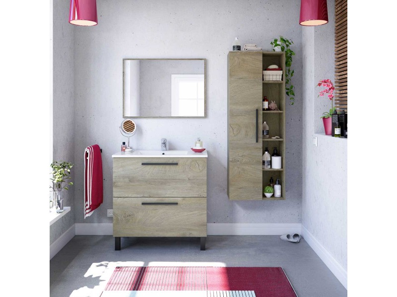 Mueble 80 cm 2c + espejo