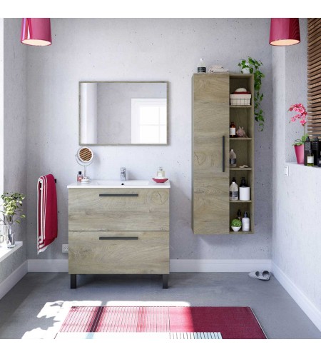 Mueble 80 cm 2c + espejo