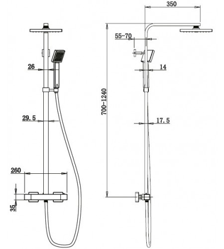 Columna Ducha Skara Termostática (R25)